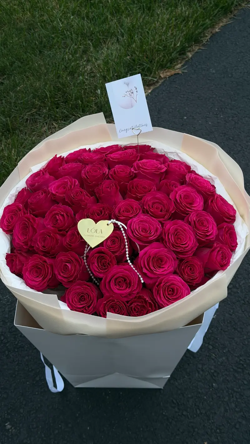 Hot Pink Rose Bouquet