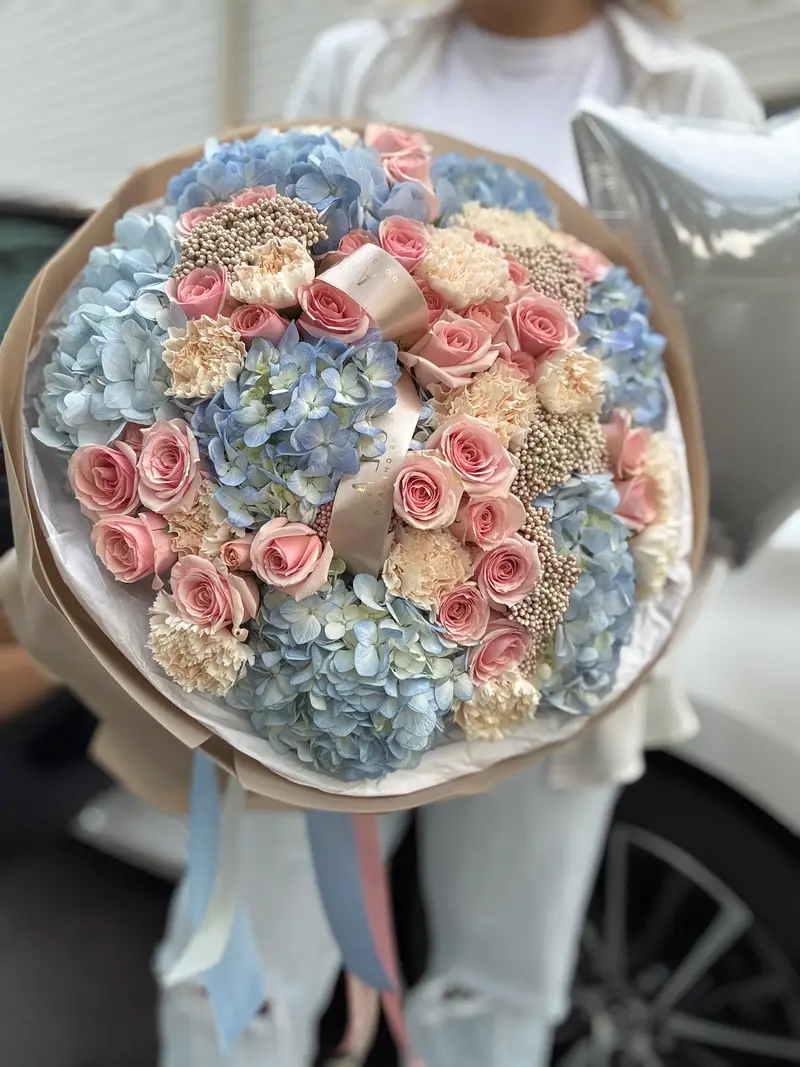 Pink & Blue Symphony Bouquet