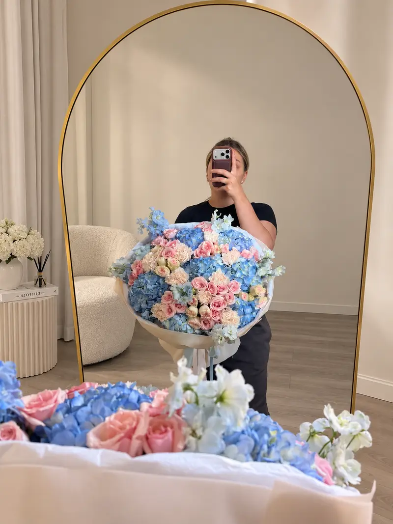 Pink & Blue Symphony Bouquet
